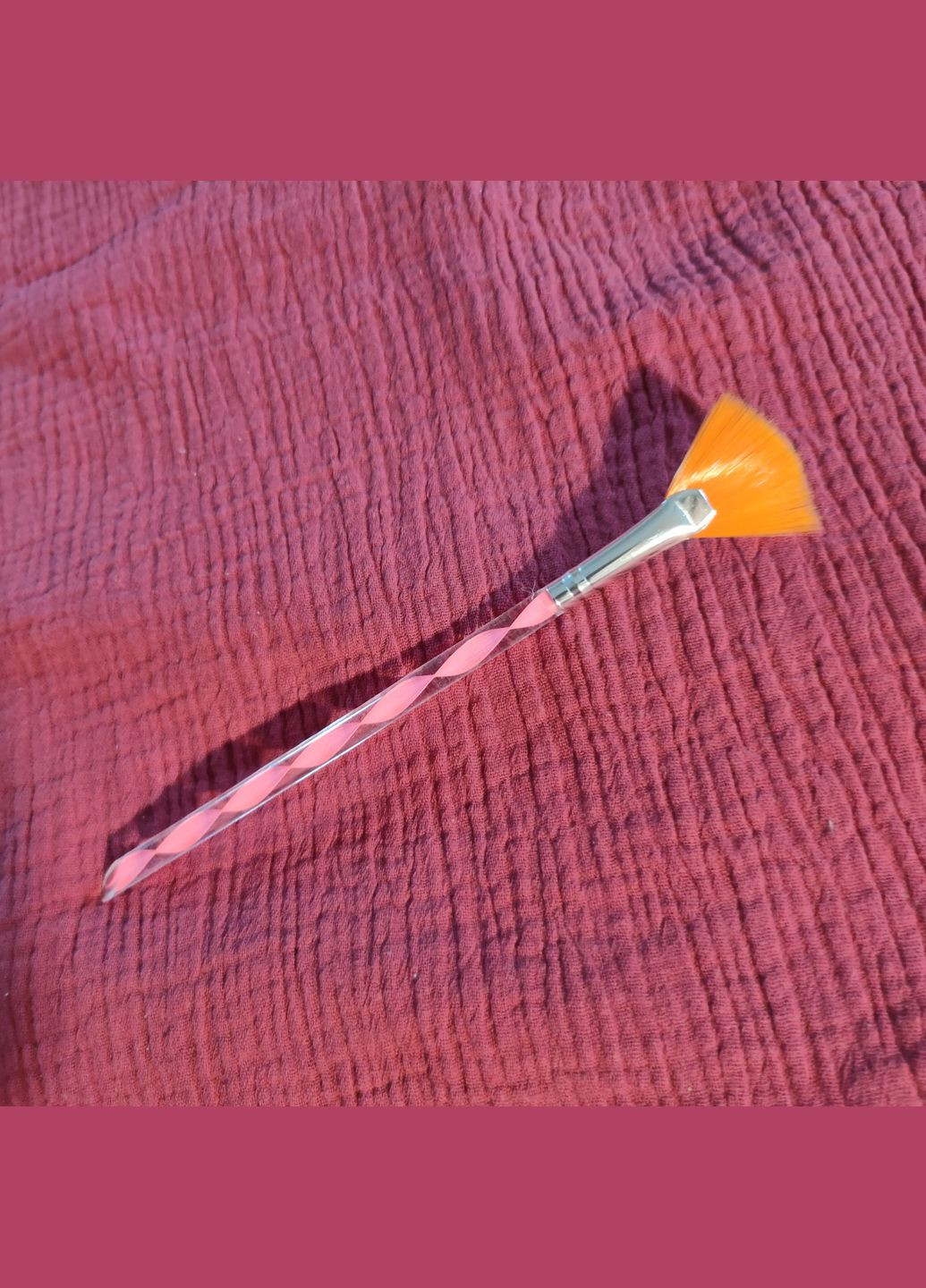 Пензлик віяло рожевий No Brand Віяло (316259243)