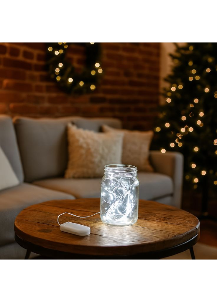 Гірлянда Роса нитка 30 LED довжина 3 м на батарейках, білий GarlandoPro (328441106)