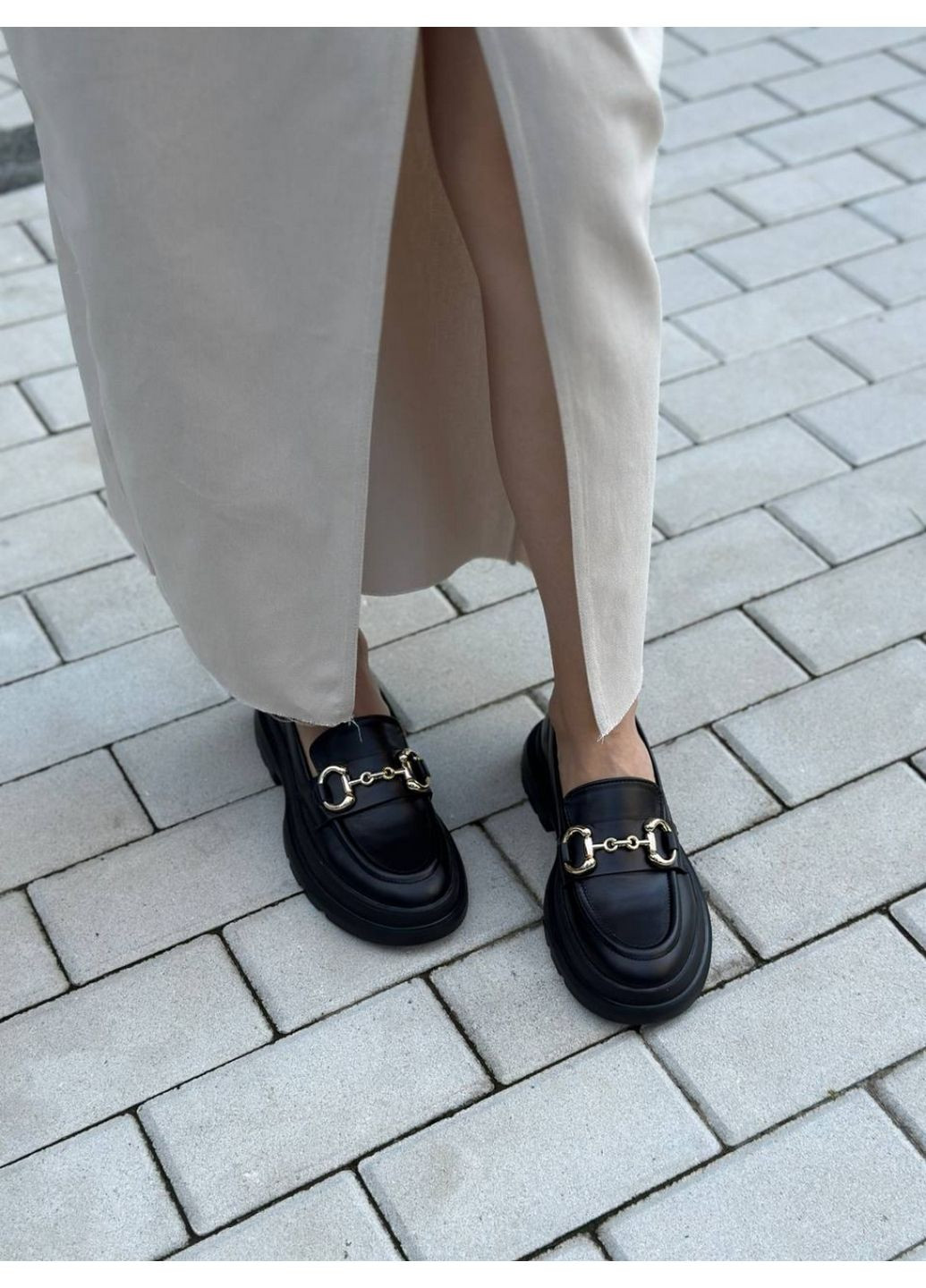 VZUTIK Кожаные женские лоферы черный з натуральная кожа, украина — лето (288184298)