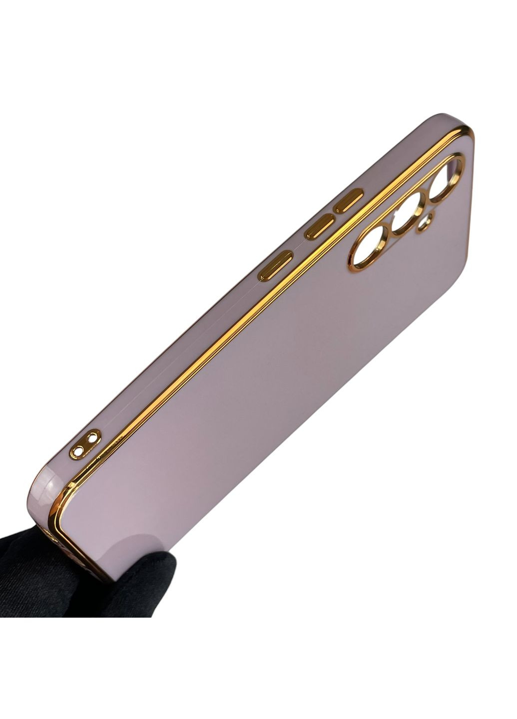 Чохол для Galaxy A54 5G SM-A546E глянсовий із золотою окантовкою із захистом камери на самсунг а54 бузковий Samsung (366018993)