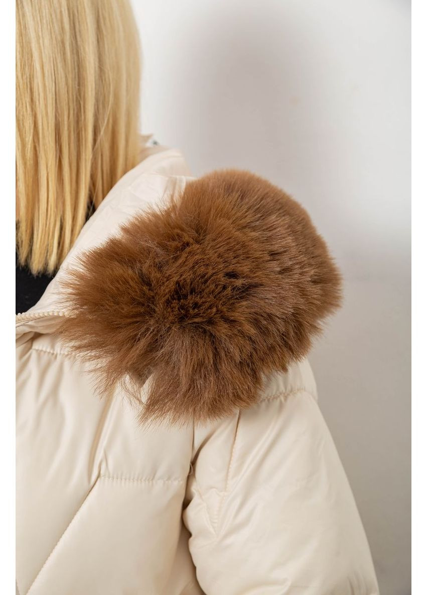 Світло-бежева демісезонна куртка жіноча зимова коротка Sport Line