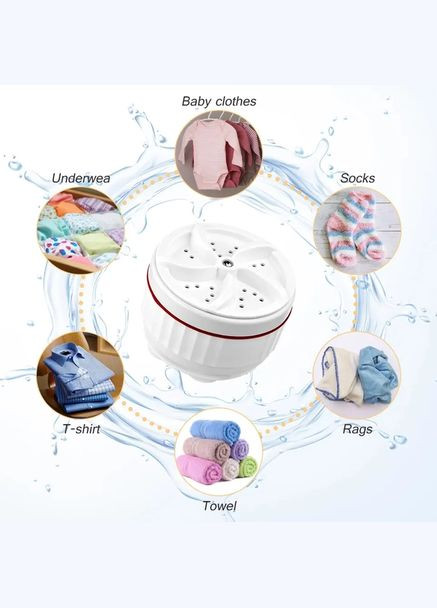 Стиральная машинка ультразвуковая портативная Wash Ultrasonic от USB и повербанка белый (1837585109) No Brand (329194459)