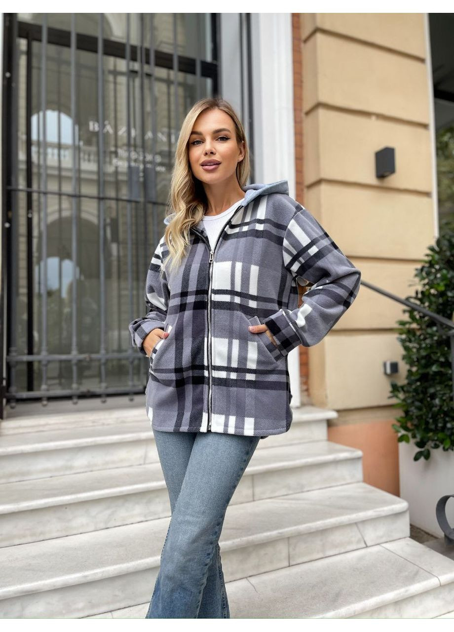 Серая повседневный рубашка в клетку GD/GL Модний простір