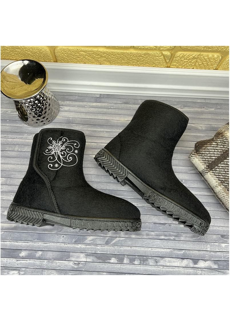 Черные жiночi бурки на липучцi е-005005-2 чорнi Litma