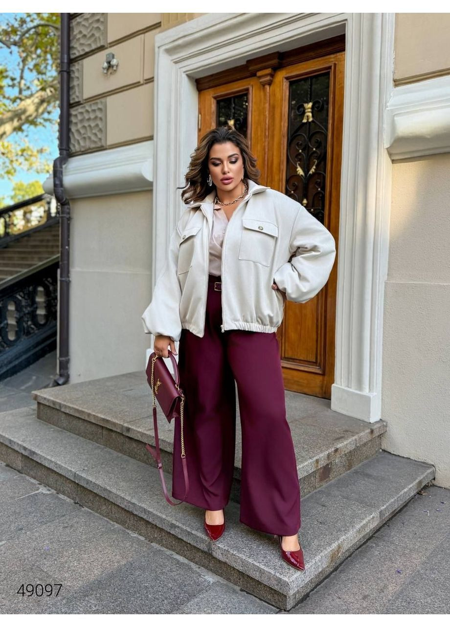 Бомбер жіночій з акцентними рукавами Byron на блискавці (365254295)