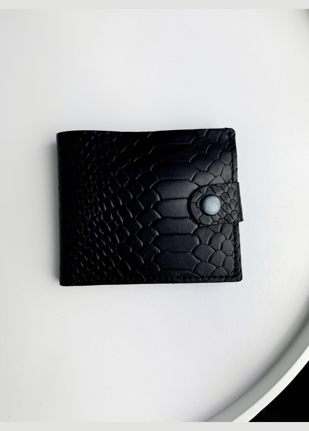 Классический кошелек из натуральной гладкой кожи тиснения питон SR017 (Черный) SKILL (323204065)