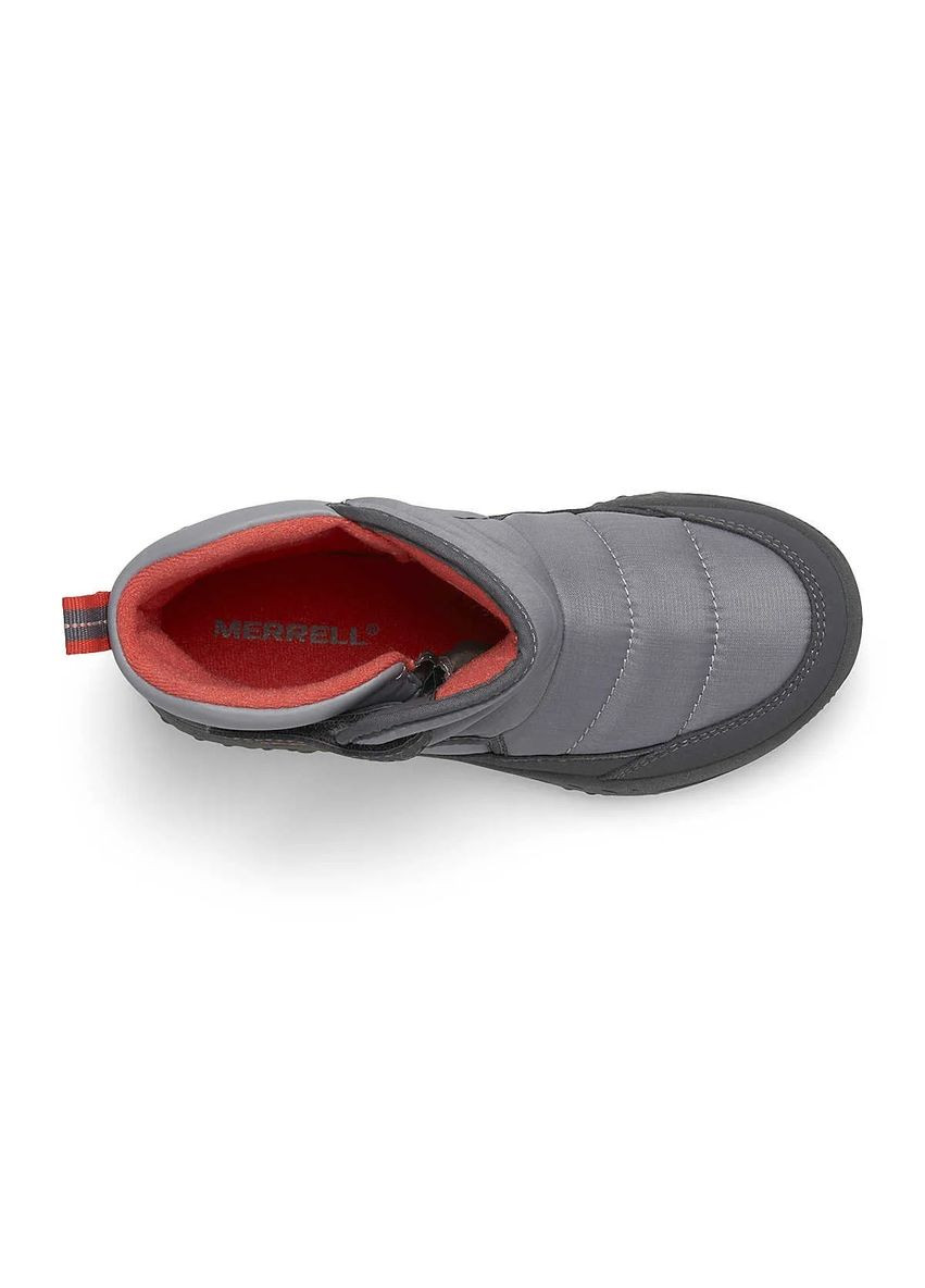 Серые повседневные зимние ботинки для мальчика polar puffer boot grey orange Merrell