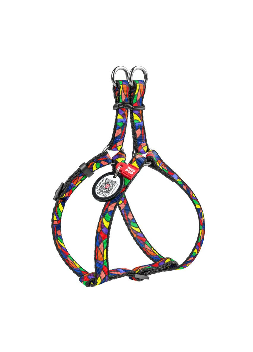 Шлея для собак анатомічна Nylon "Вітраж" пластиковий фастекс, Ш 10 мм, Д 28-40 см WAUDOG (279562495)