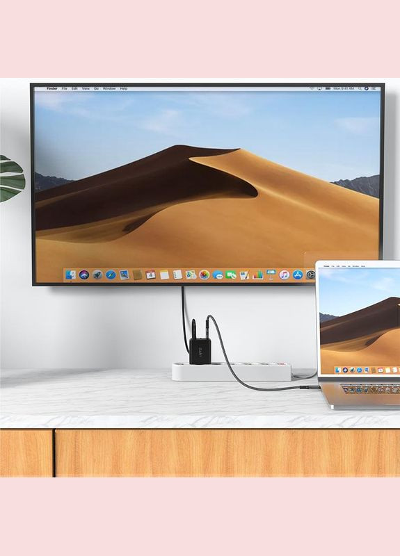 Багатофункціональний зарядний пристрій із швидкою зарядкою + кабель Type-C A17 65W |USB/Type-C/HDMI| Чорний Acefast (337351070)