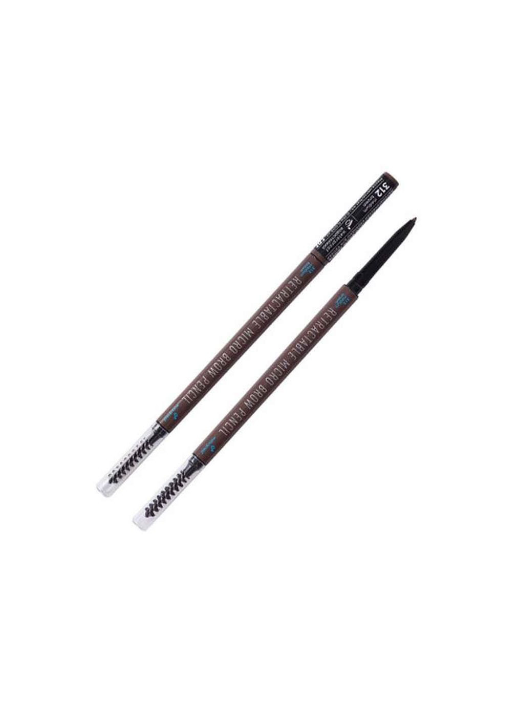 Карандаш для бровей механический Micro brow pencil 312 medium brown Коричневый ТМ PARISA (313104797)