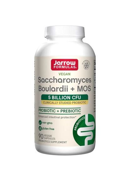 Пробіотики і пребіотики Saccharomyces Boulardii + MOS 5 Billion, 90 вегакапсул Jarrow Formulas (324421855)