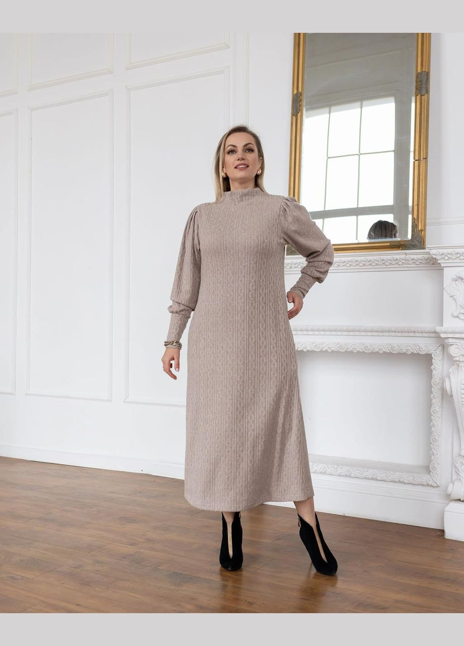 Бежева повсякденний сукня трикотажна урсула бежевий 0446 Vlavi