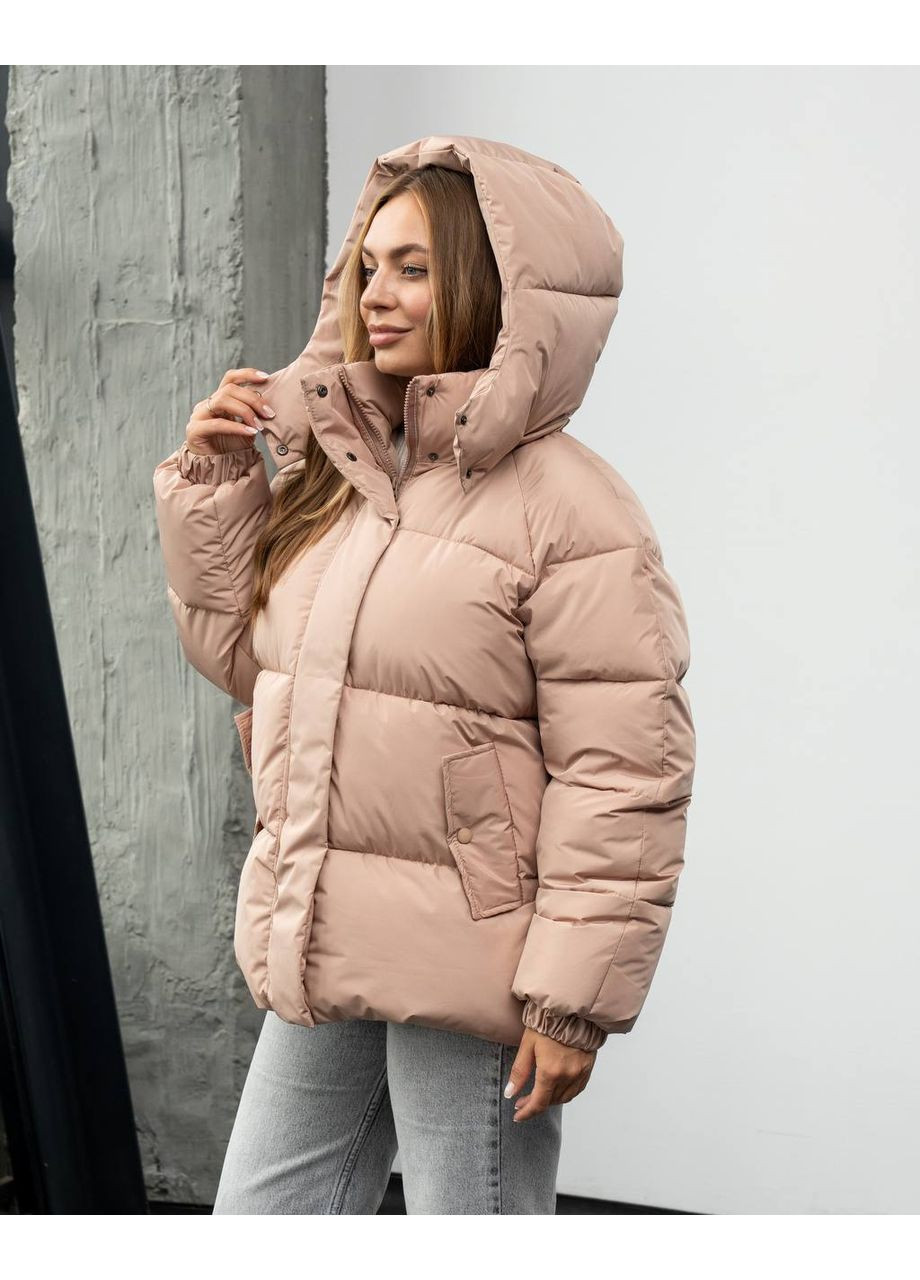 Бежевая женский пуховик ‼️ No Brand