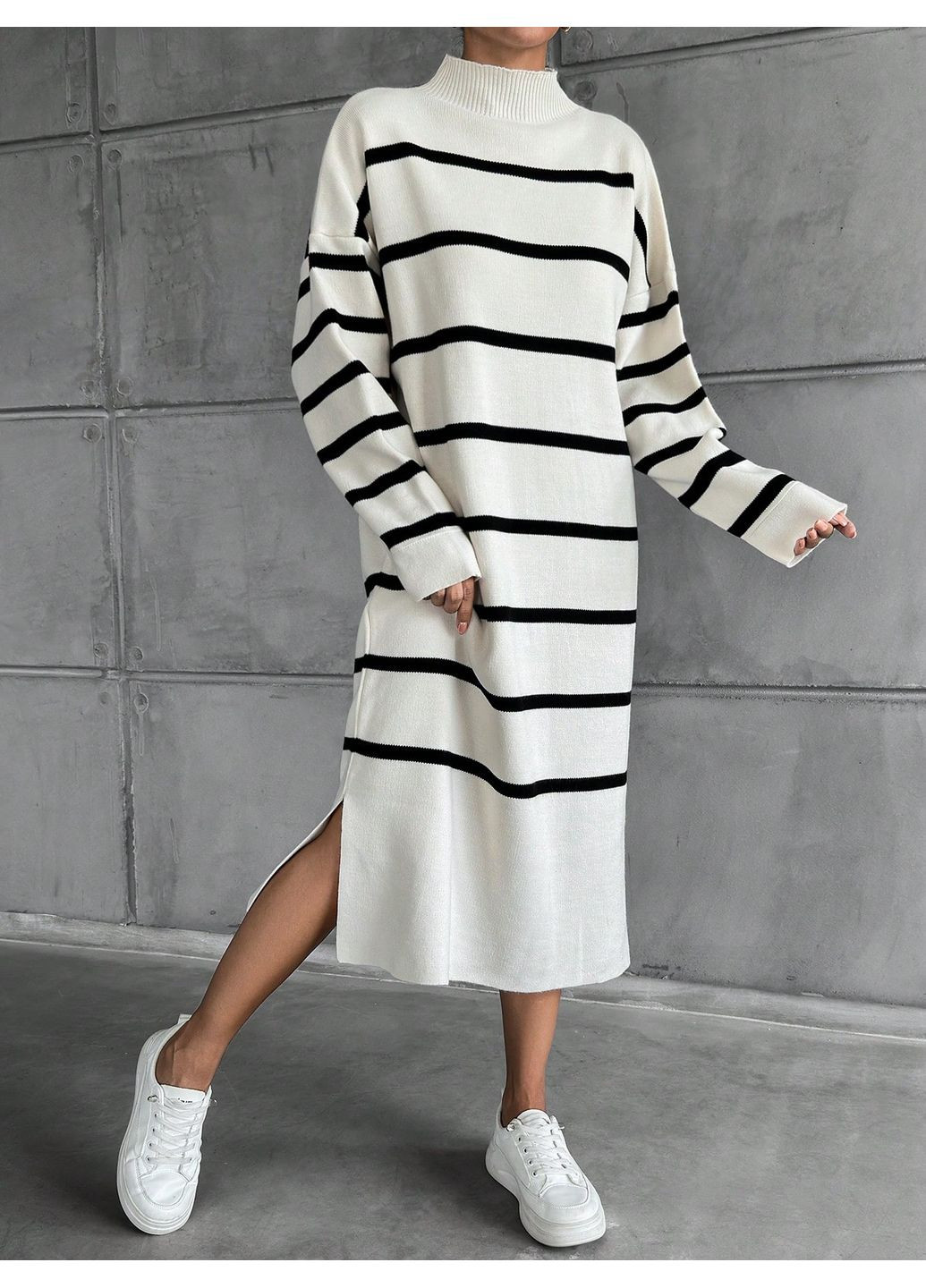 Бежева повсякденний сукня SHEIN в смужку