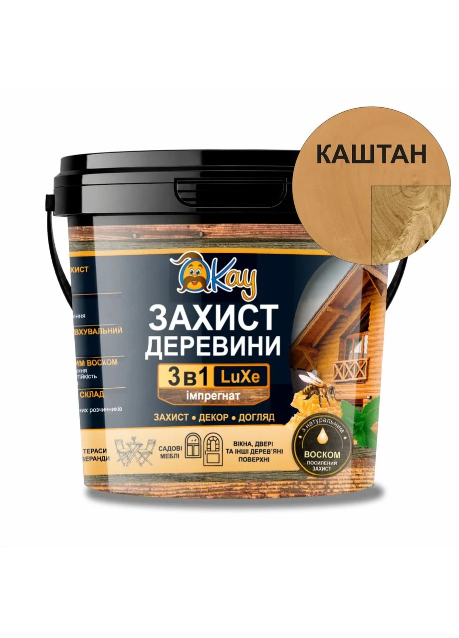 Просочення для дерева Імпрегнат 3 в 1 LuXe з Воском,, 3л Okay (401296740)