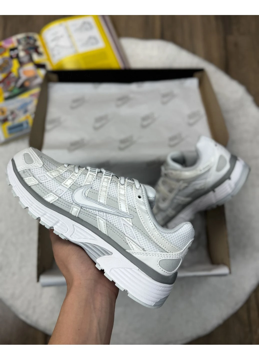 Белые демисезонные кроссовки мужские nike p-6000 white grey найк п-6000 белые No Brand
