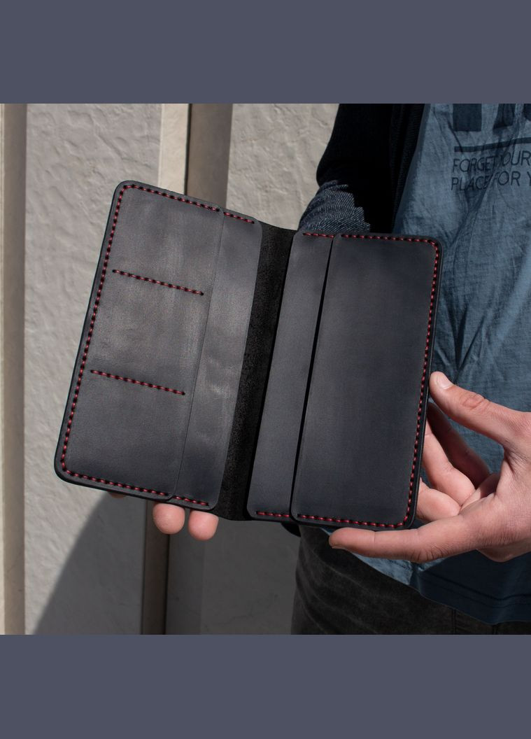 Портмоне Handy, черный с красной нитью SD Leather (283299804)