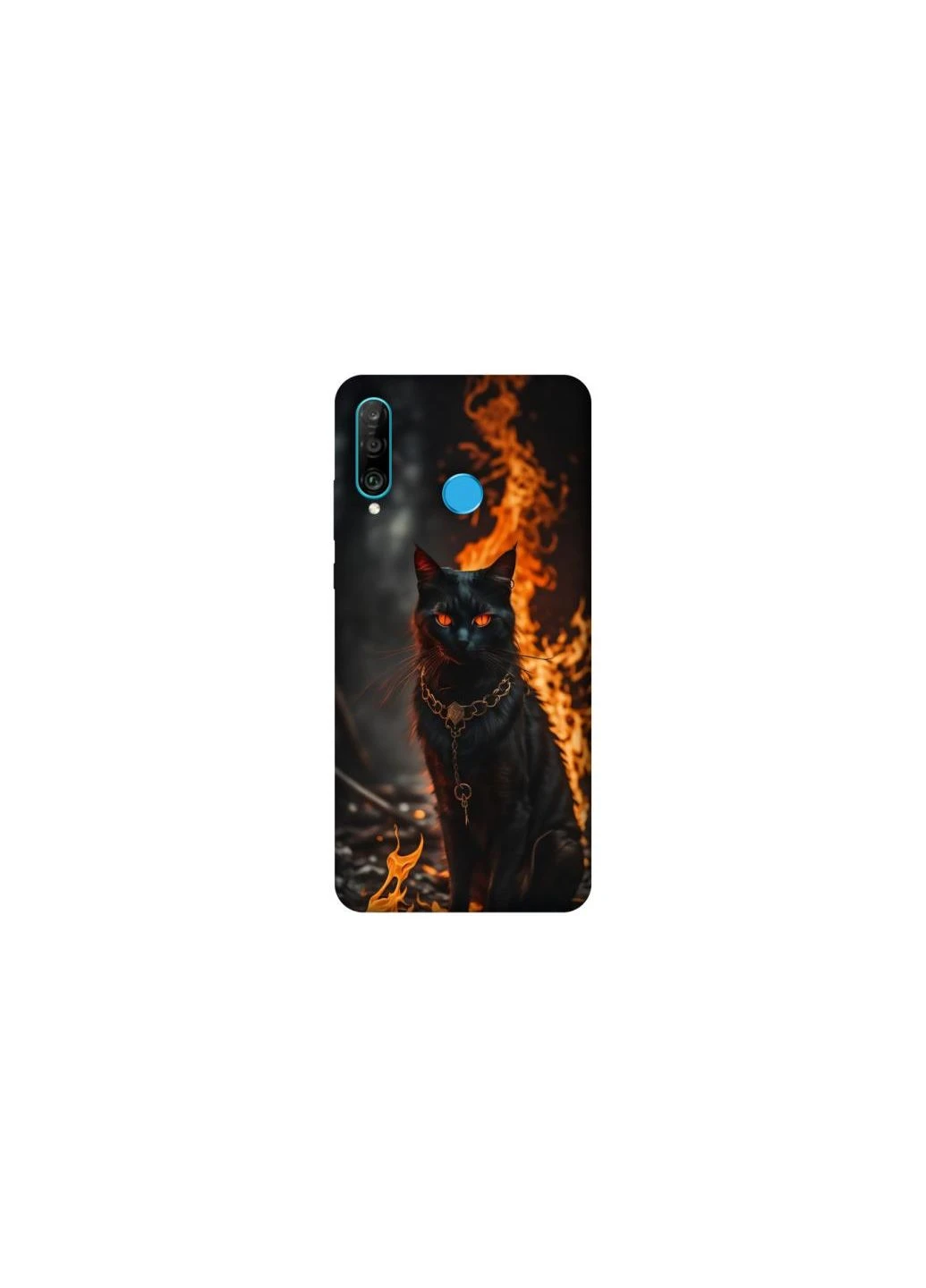 Чохол на Huawei P30 lite Вогняний кіт Frontalka (353691707)