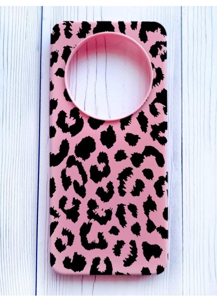 Матовий рожевий чохол на Xiaomi Redmi 14C/Poco C75 Леопардовий принт (принт 374) Creative (355398482)