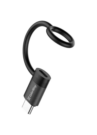 Переходник (CW-AD-CL2) Colorway Lightning F to USB-C M black (388934945)