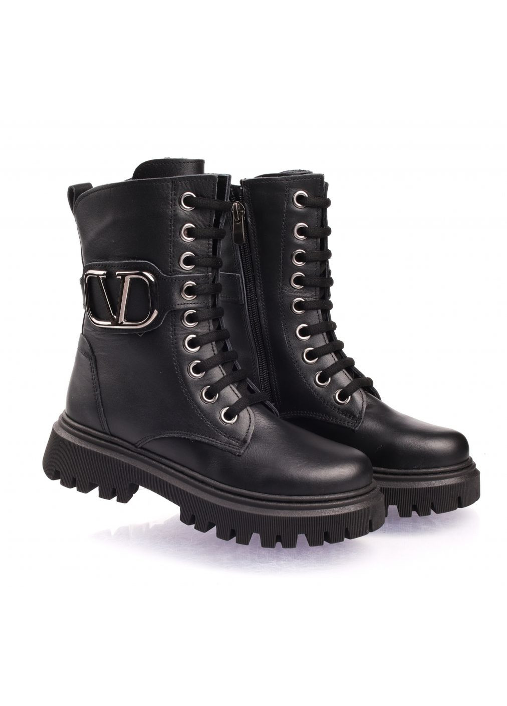 Черные ботинки зимние 3075 для девочек чёрные. размер 33 Topitop