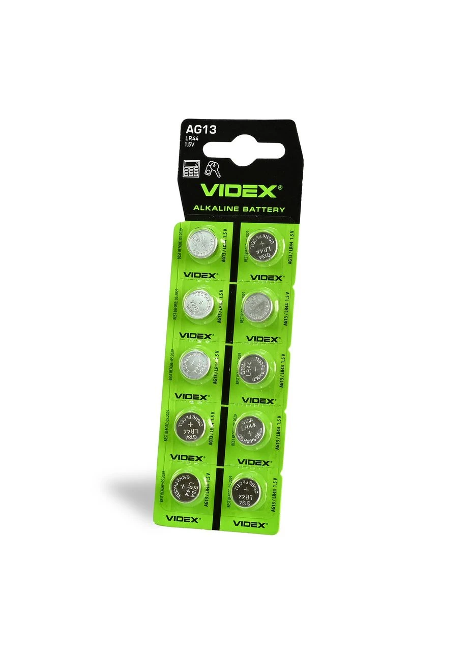 Батарейка годинникова AG13/LR44 BLISTER CARD 10 шт Videx (378286933)
