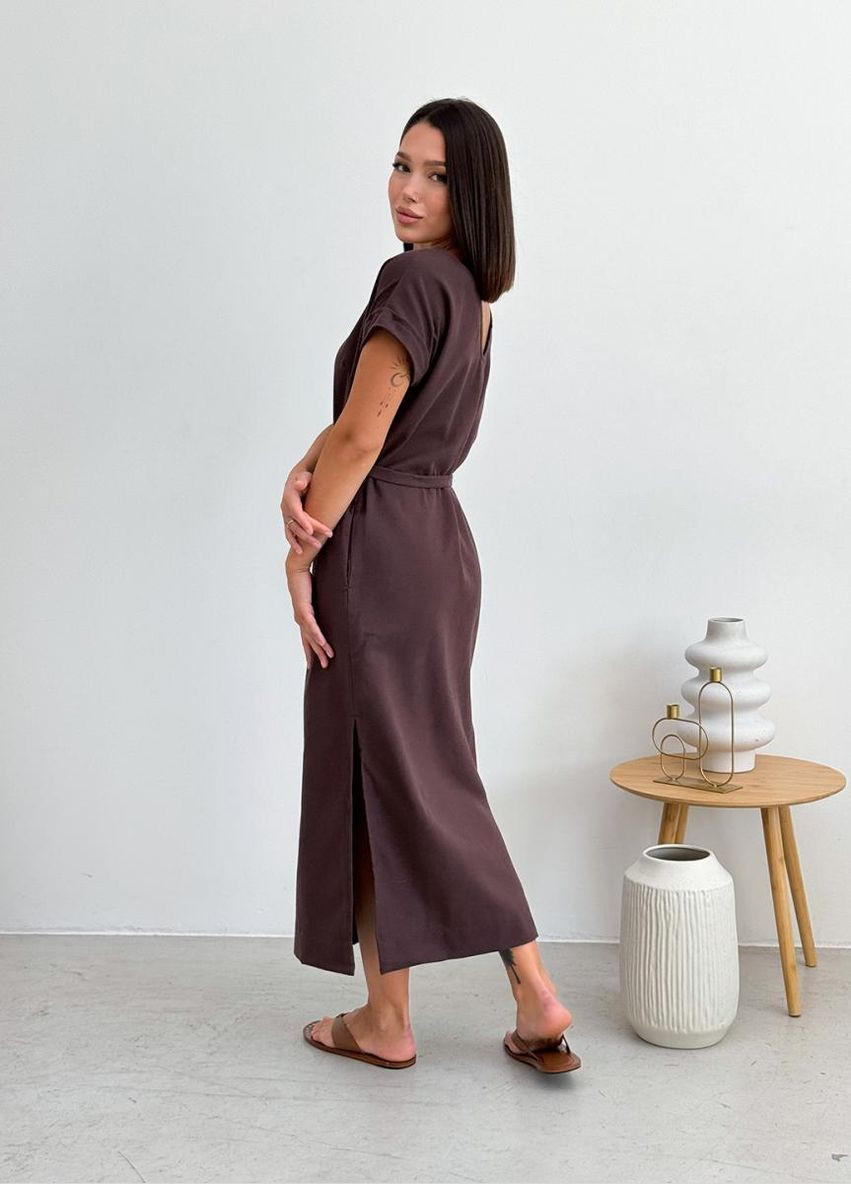 Коричневое кэжуал платье маргарет Art Knit однотонное