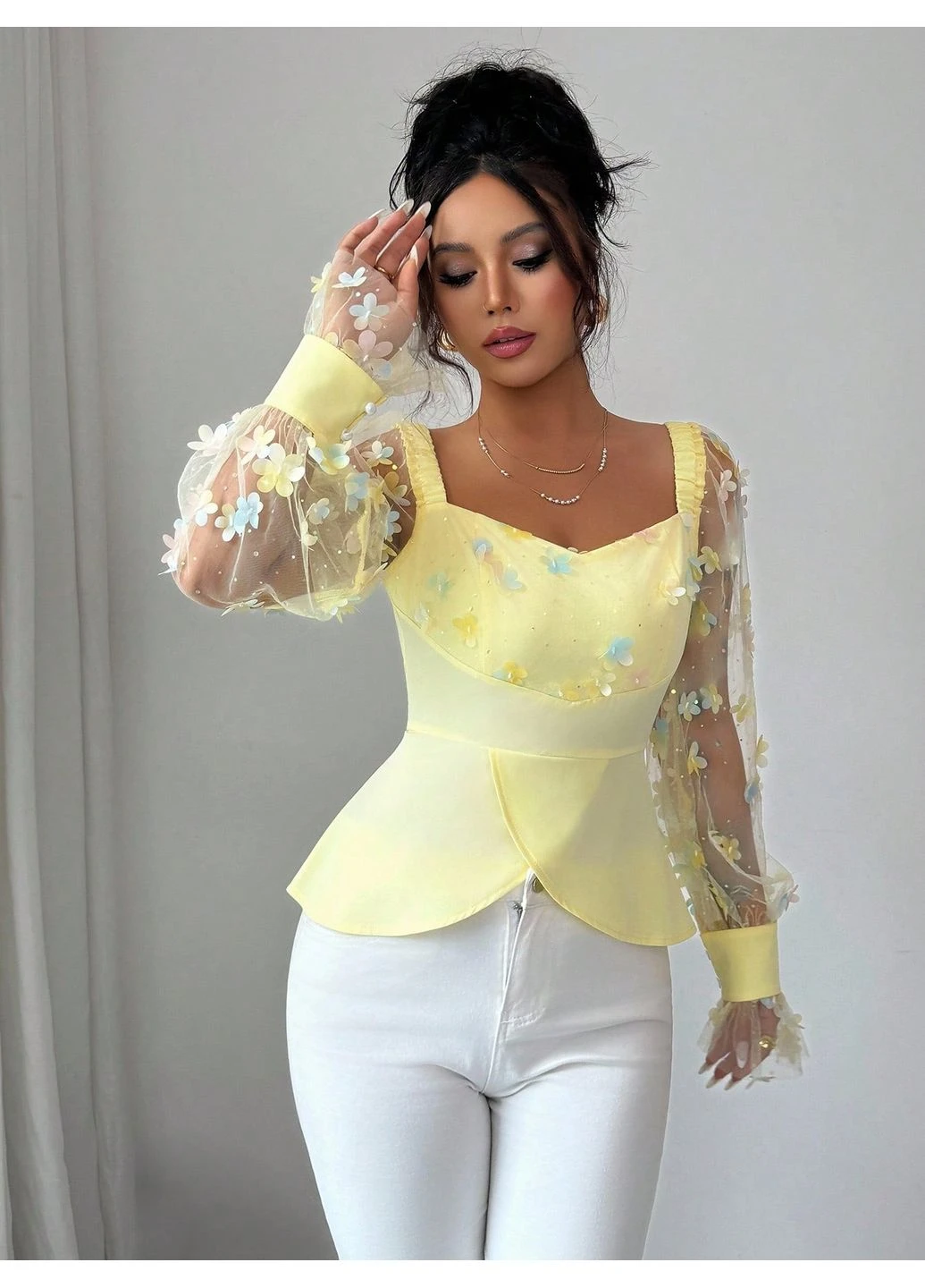 Жёлтая блуза SHEIN