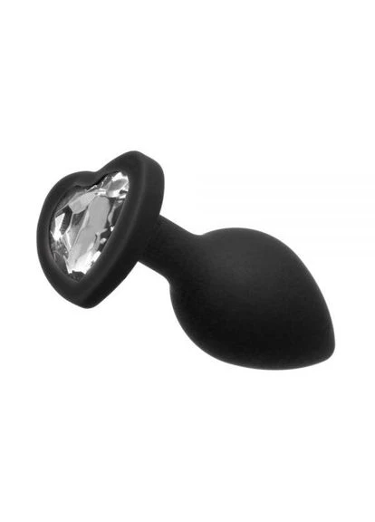 Анальна Black Silicone Heart Diamond, M No Brand (303903670)