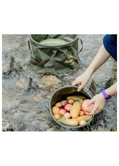 Ведро складное ПВХ NH20SJ040 10 л зеленое (6927595764626) Naturehike ПВХ NH20SJ040 10 л зелене (396097030)