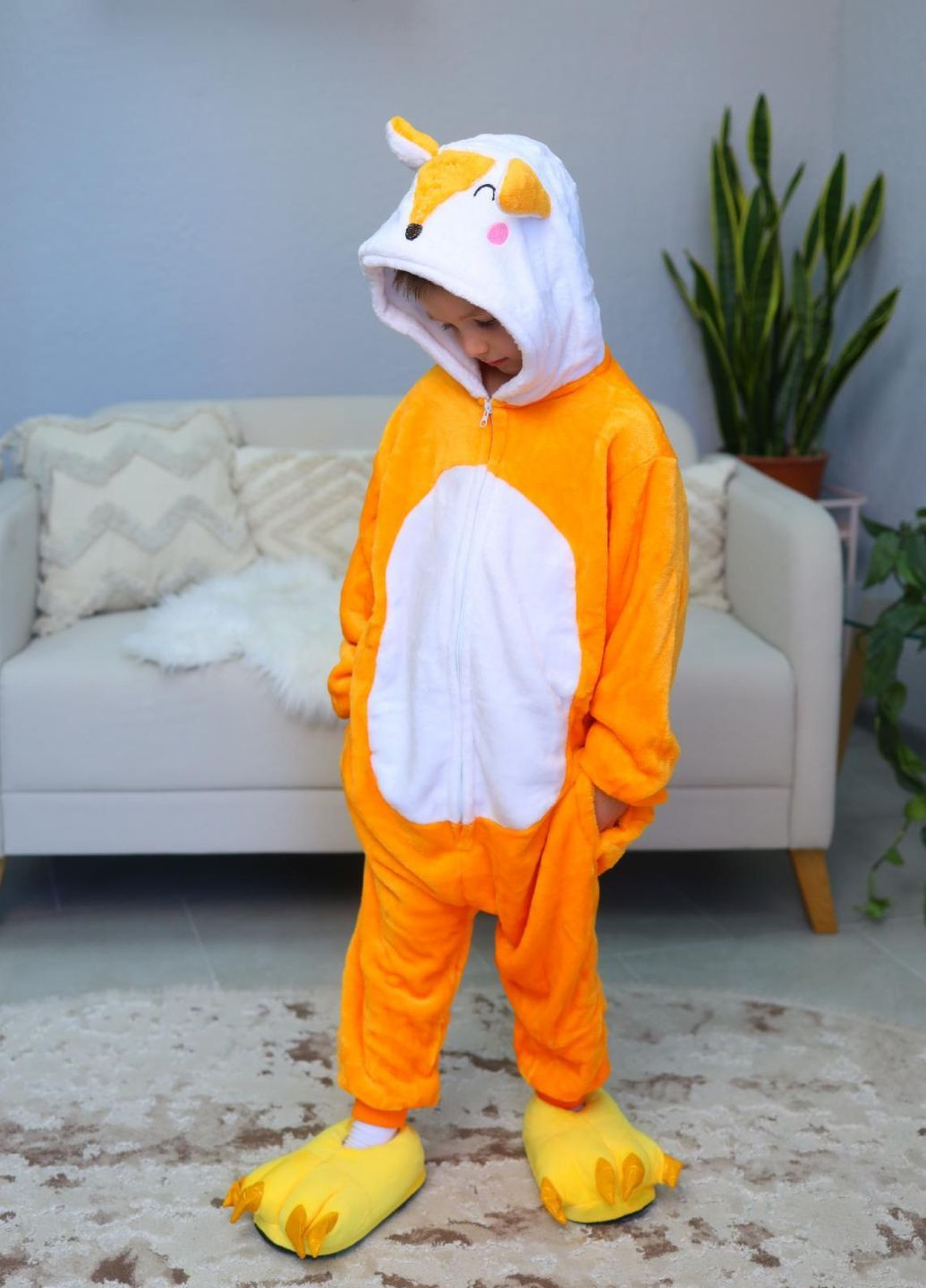 Кигуруми лисичка с капюшоном и хвостиком для мальчиков пижама лиса на молнии My Kigu (366219448)