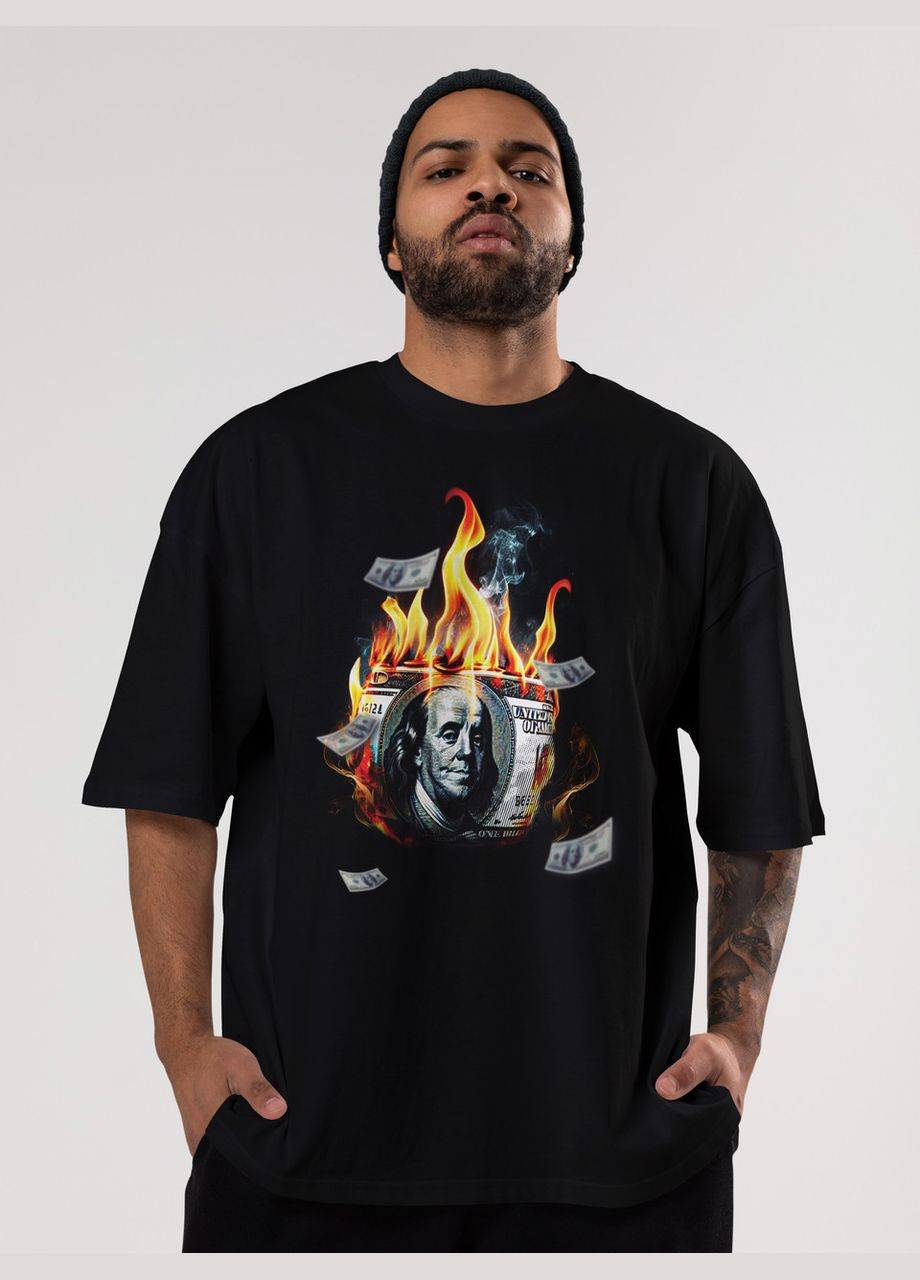 Черная мужская футболка оверсайз urban черная высокая плотность с длинным рукавом Mishe