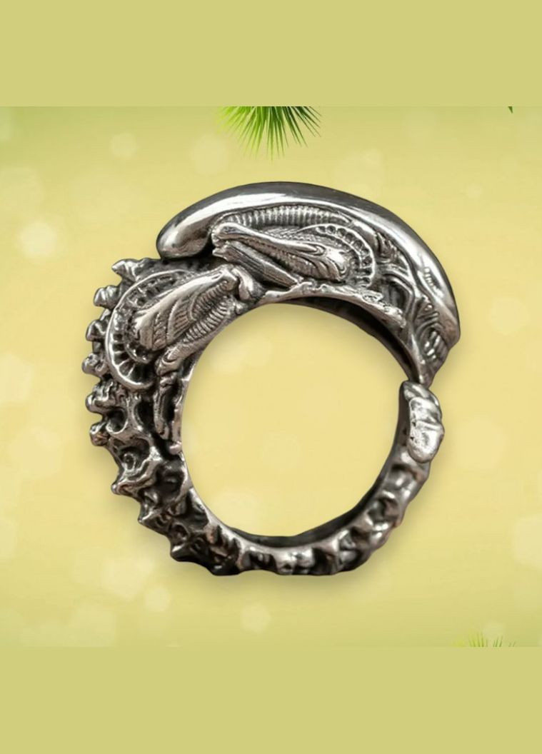 Каблучка срібляста у вигляді монстра з фільму Чужий розмір регульований Liresmina Jewelry (315070497)