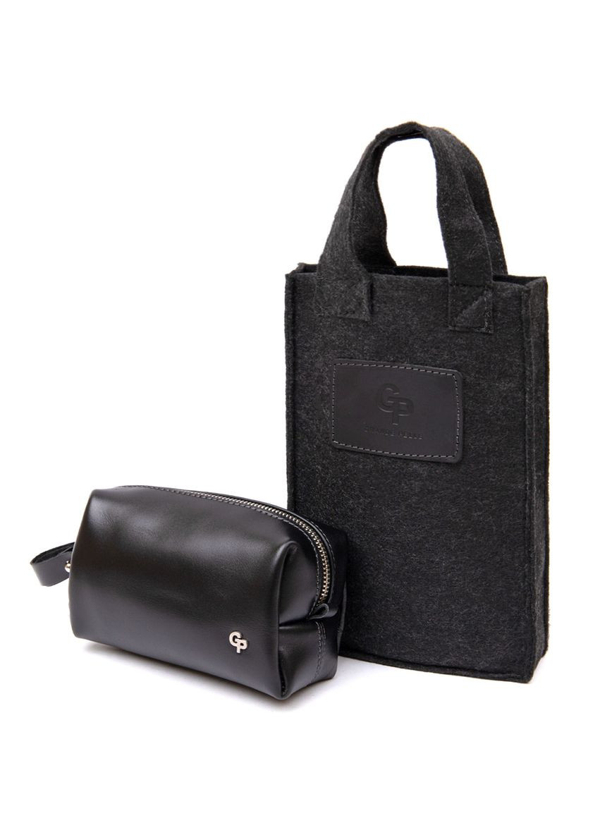 Шкіряна глянсова чоловіча косметичка 11413 Grande Pelle (366881234)