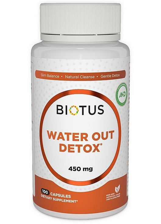 Диетическая добавка "Мочегонное средство", 450 mg Water Out Detox 100шт (1480455-36006908) Biotus (368655223)