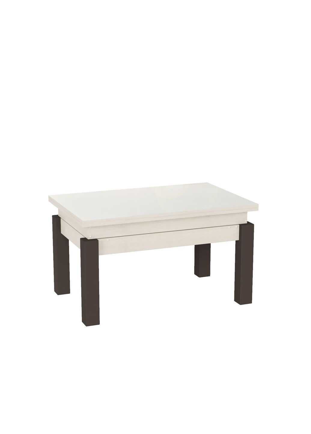 Стол-трансформер B-Fly Glass 900x510x600 Гикори Рокфорд светлый/Венге ноги/Белое стекло (TB10060600231) Art In Head (337309088)