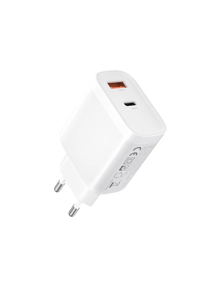 Мережевий зарядний пристрій L116 PD30W/QC18W1USB-C+1USB-A білий XO (397341719)