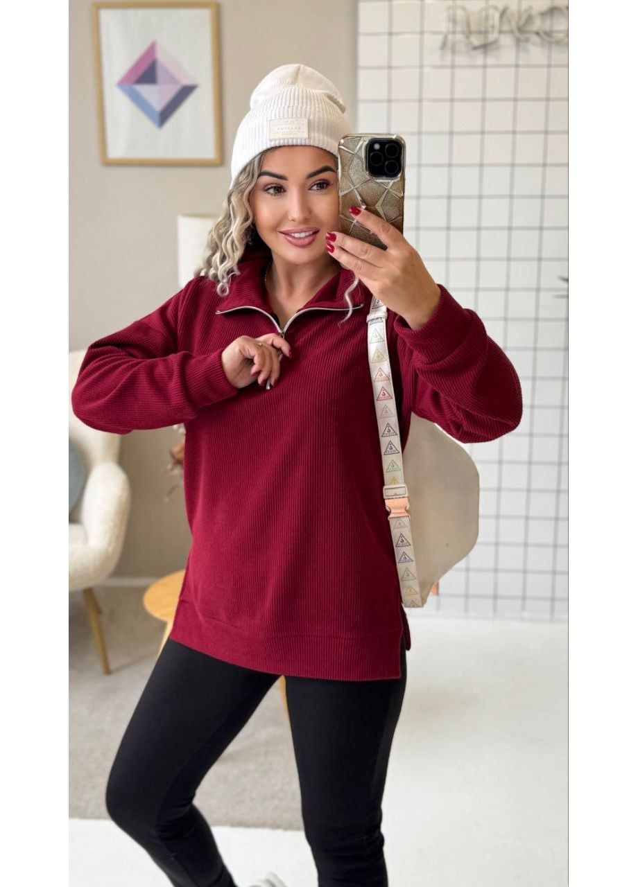 Бордовий демісезонний утеплений гольф з ангора рубчик | замір в описі DK/DL Мода без кордонів