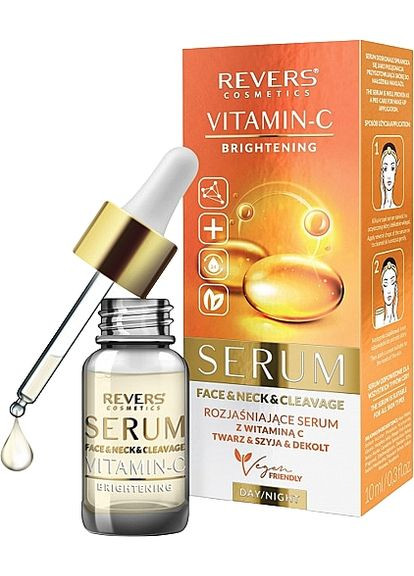 Осветительная сыворотка для лица с витамином C Brightening Serum For Face Vitamin C 10ml Revers (368614375)