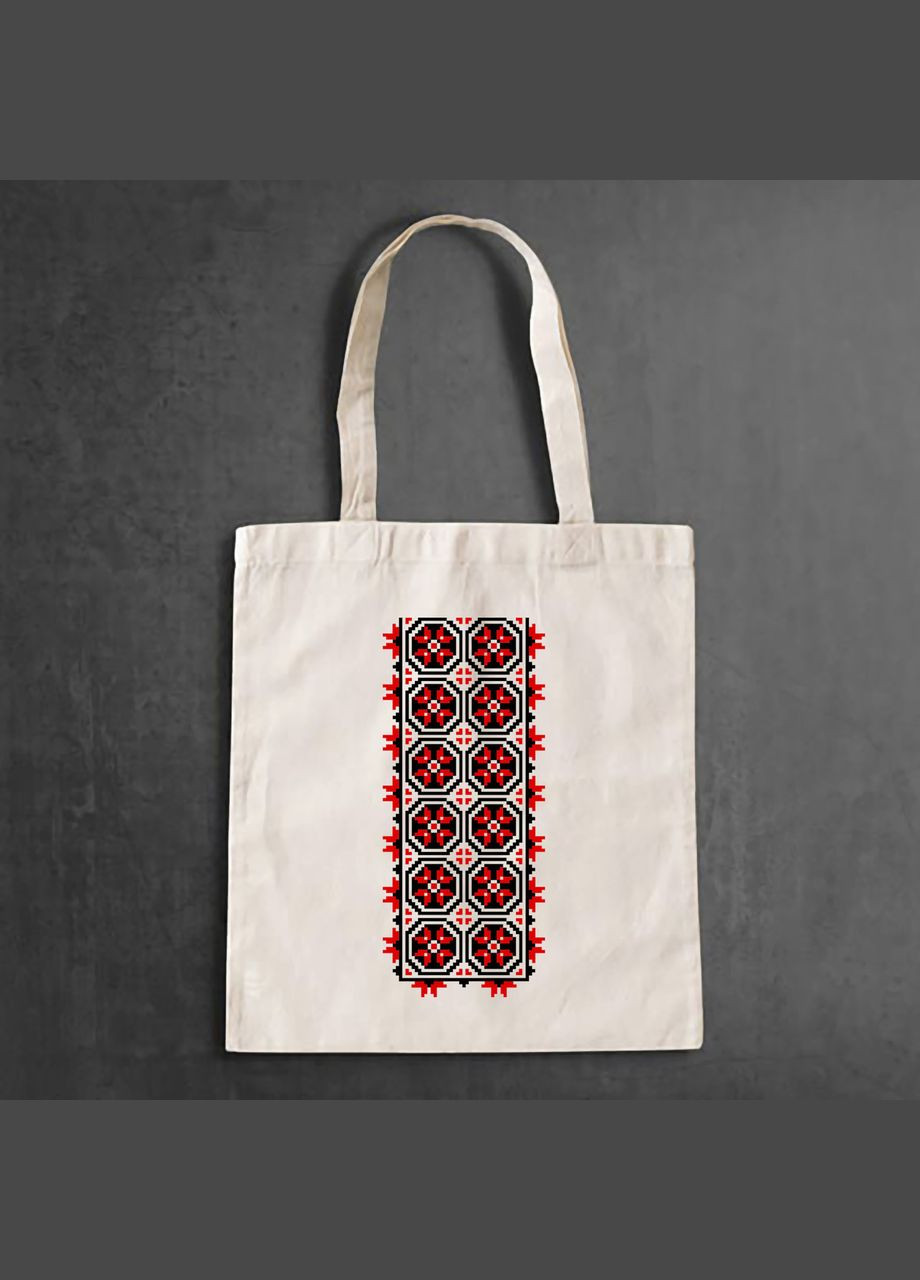 Еко сумка,, щоденна з принтом "Український червоний орнамент" Push IT Кавун шопер (316138240)