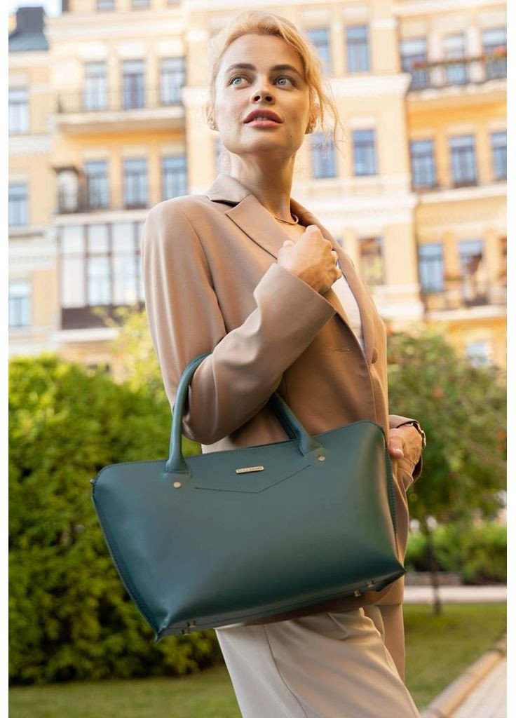 Женская кожаная сумка Midi зеленая BlankNote (348359163)