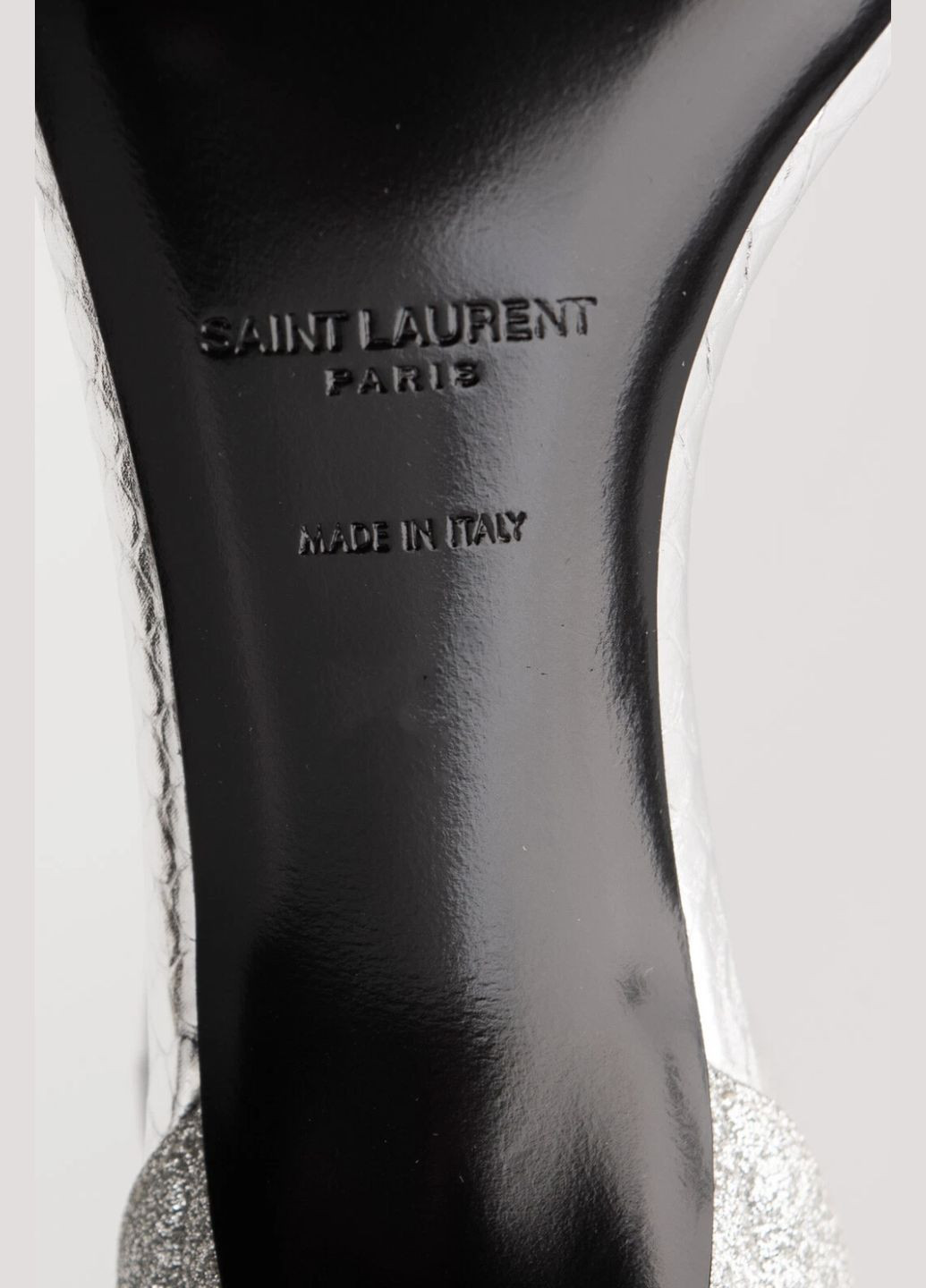 Стильні срібні босоніжки Saint Laurent Yves Saint Laurent Charlotte Glitter D'Orsay 589724 EXVG0 8105 (342394302)