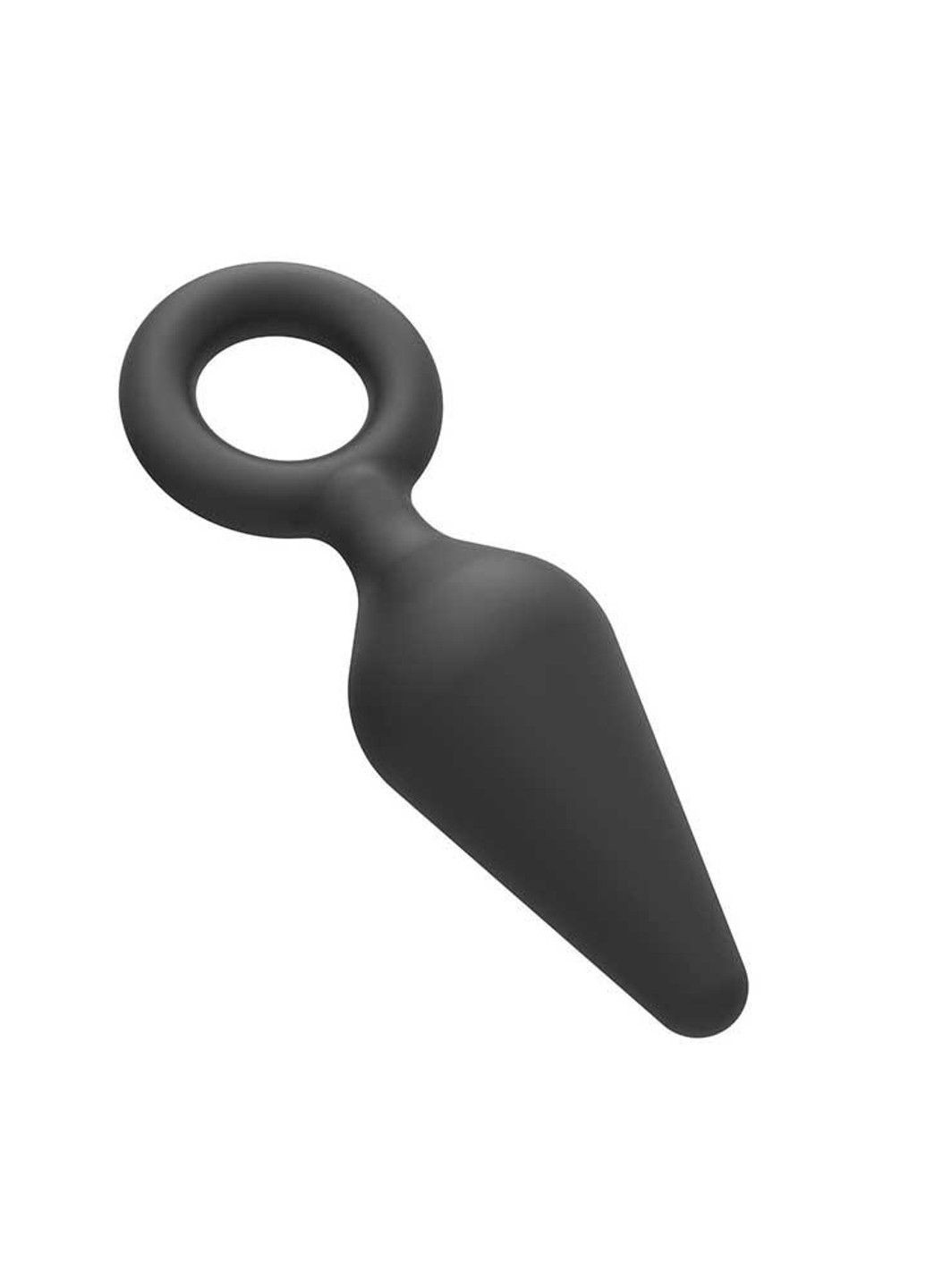 Черная силиконовая анальная пробка с кольцом Velvet Ring 4,3 см – Анальные игрушки No Brand (288538465)