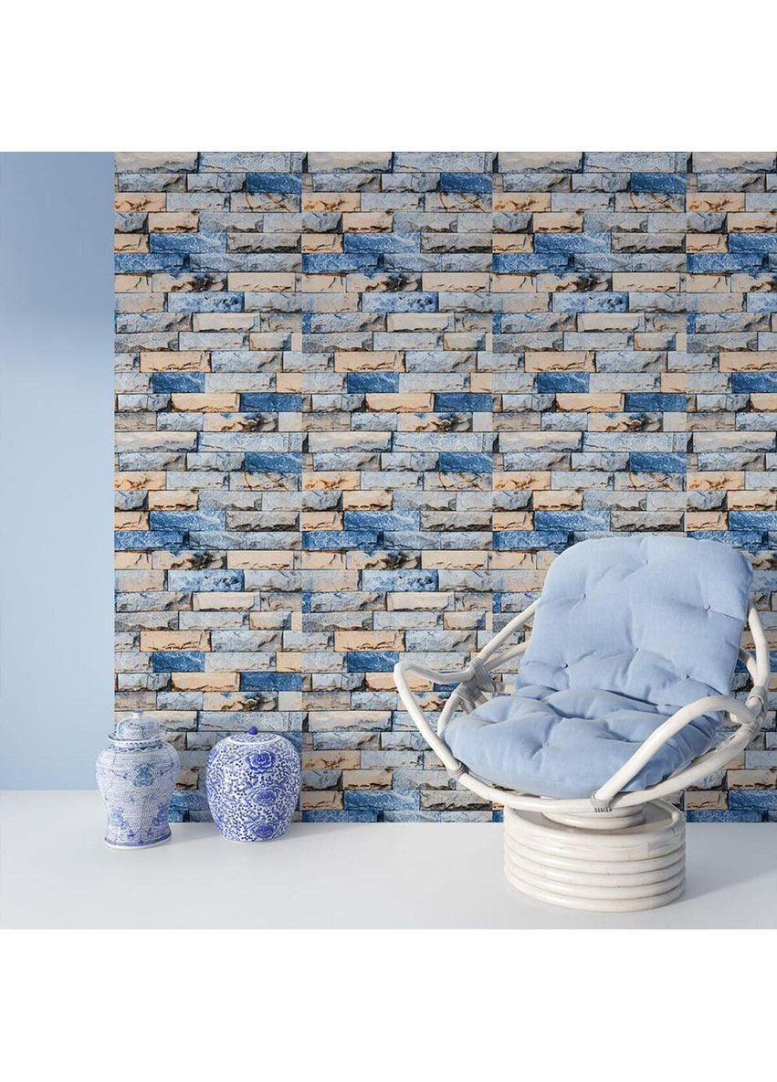 Самоклеящиеся обои 2800х500х2мм Сине-желтый катиринославский кирпич (D) love-shopping Sticker Wall (354658468)