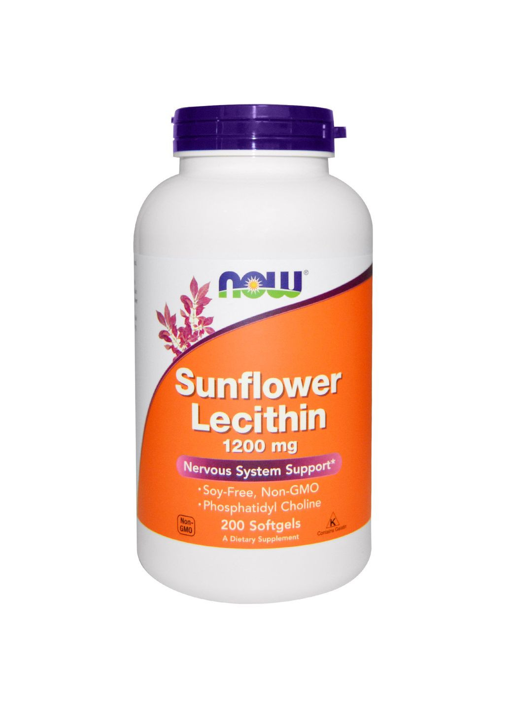 Подсолнуховый Лецитин 1200мг,, 200 желатиновых капсул Now Foods (326055070)