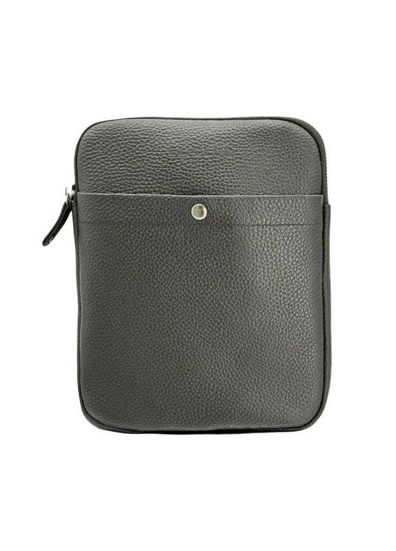 Мужская сумка из натуральной кожи на молнии черная. El.Club 808510 (370286706)