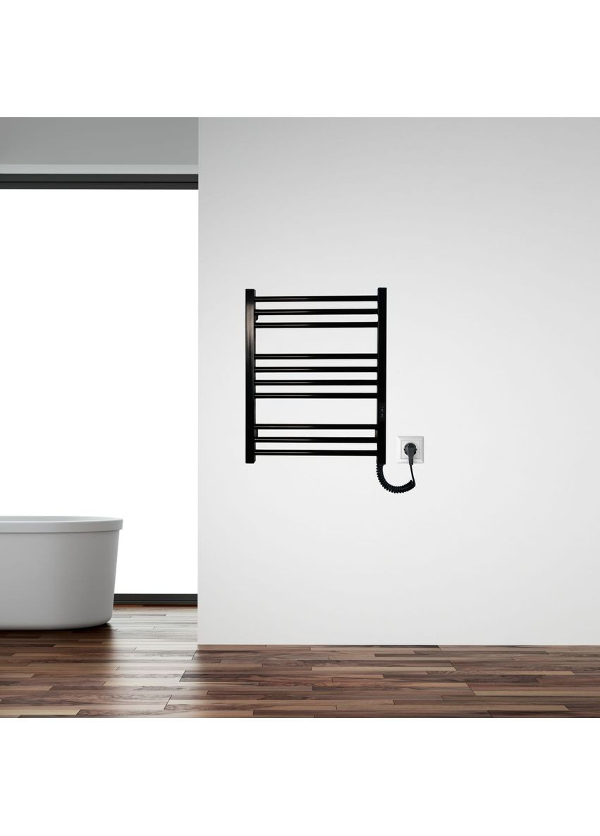 Полотенцесушитель электрический с контроллером Черный глянец 590*490 Carino ARIANNA (367604651)