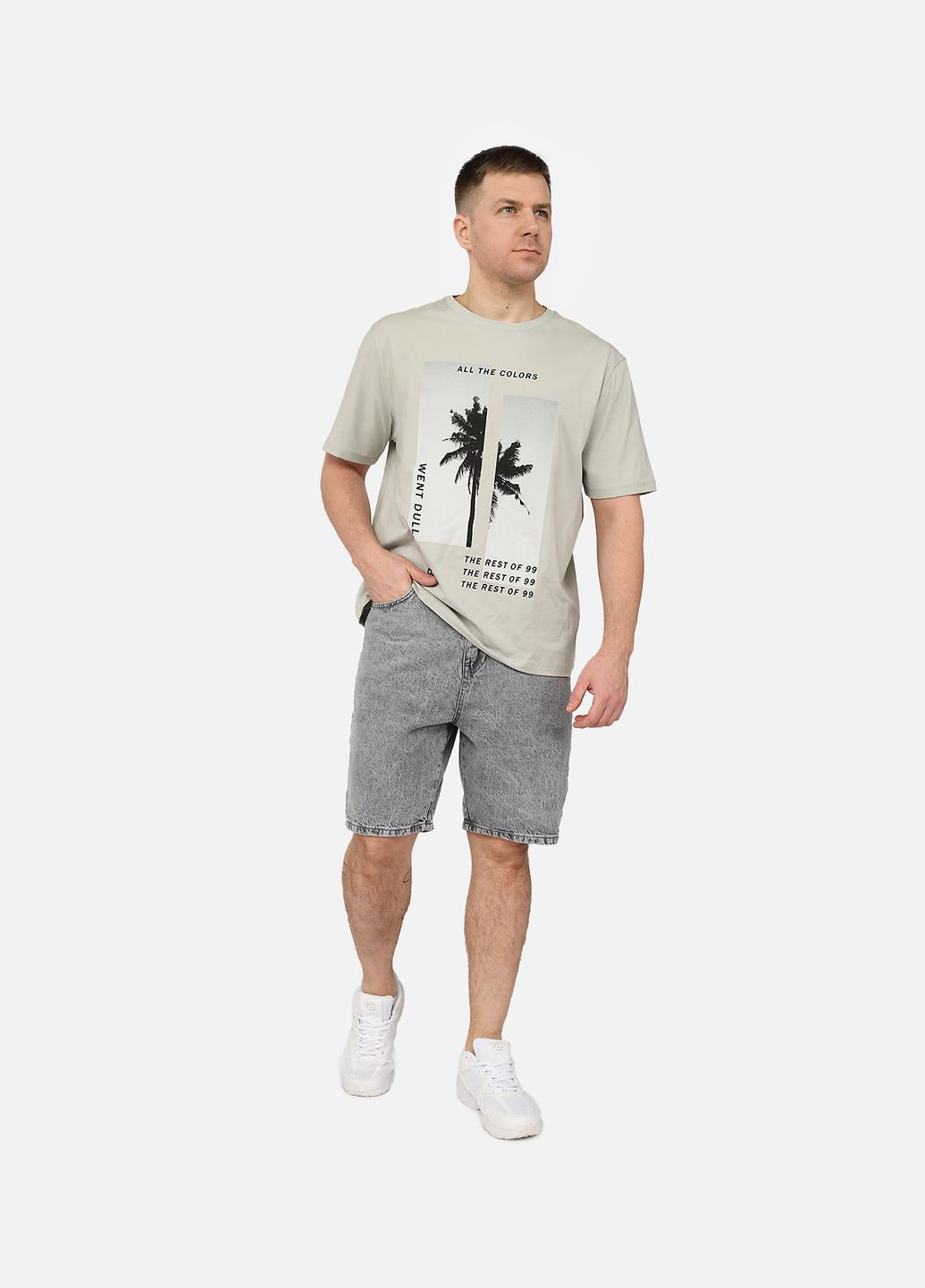 Світло-сіра футболка з коротким рукавом чоловіча колір світло-сірий цб-00270040 Yuki