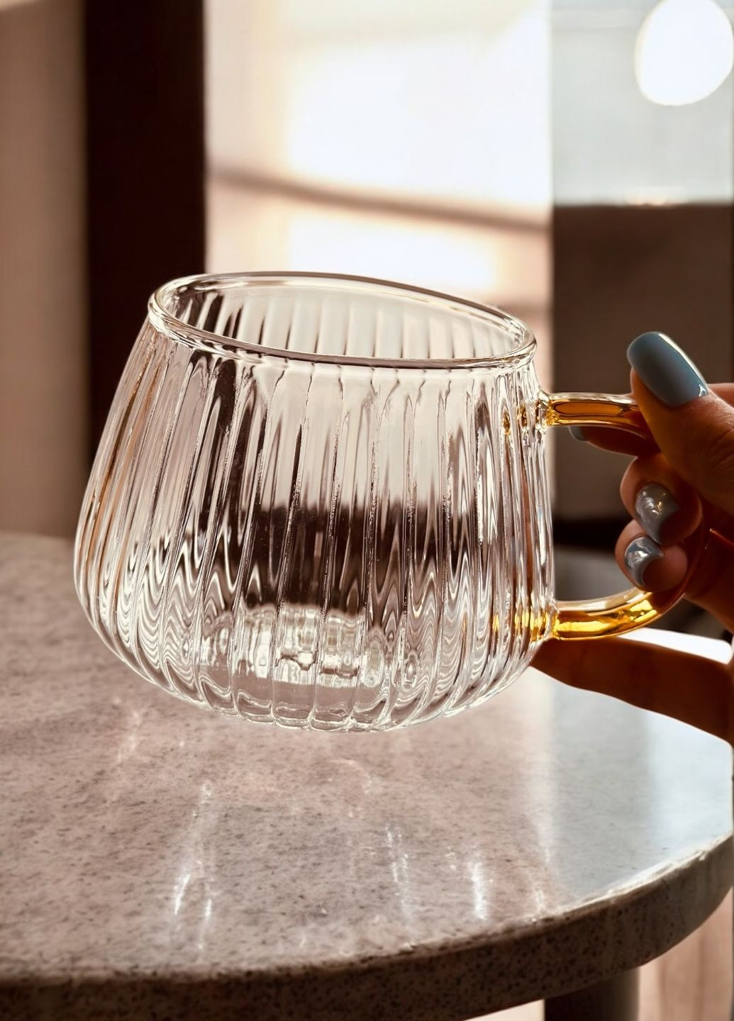 Чашка чайна скляна "Pamela", 450мл No Brand (331303477)