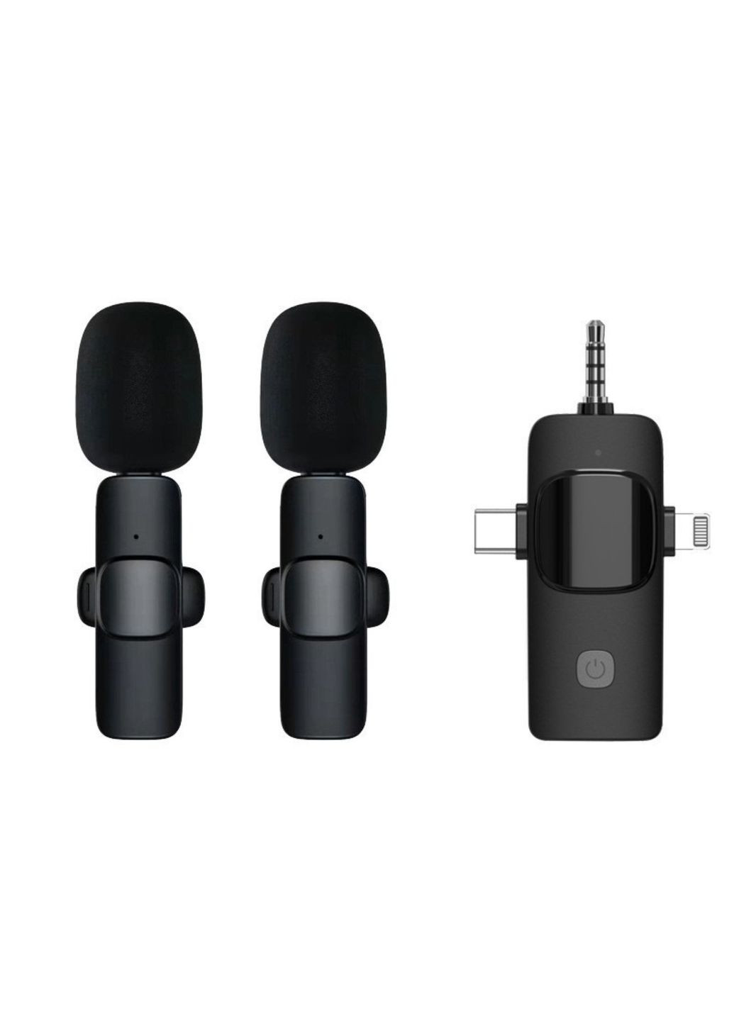 Беспроводные микрофоны с шумоподавлением, петличный микрофон с аккумулятором, lightning и type-c No Brand (282648548)